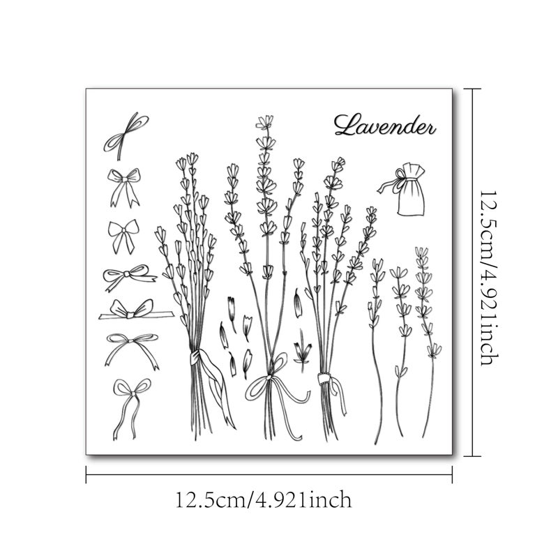 Arrietty DIY Lavender Flowers Leaves Stamp Rubber Clear Stamp/Seal Scrapbook Decorative Card Making Clear Stamps - Image 2